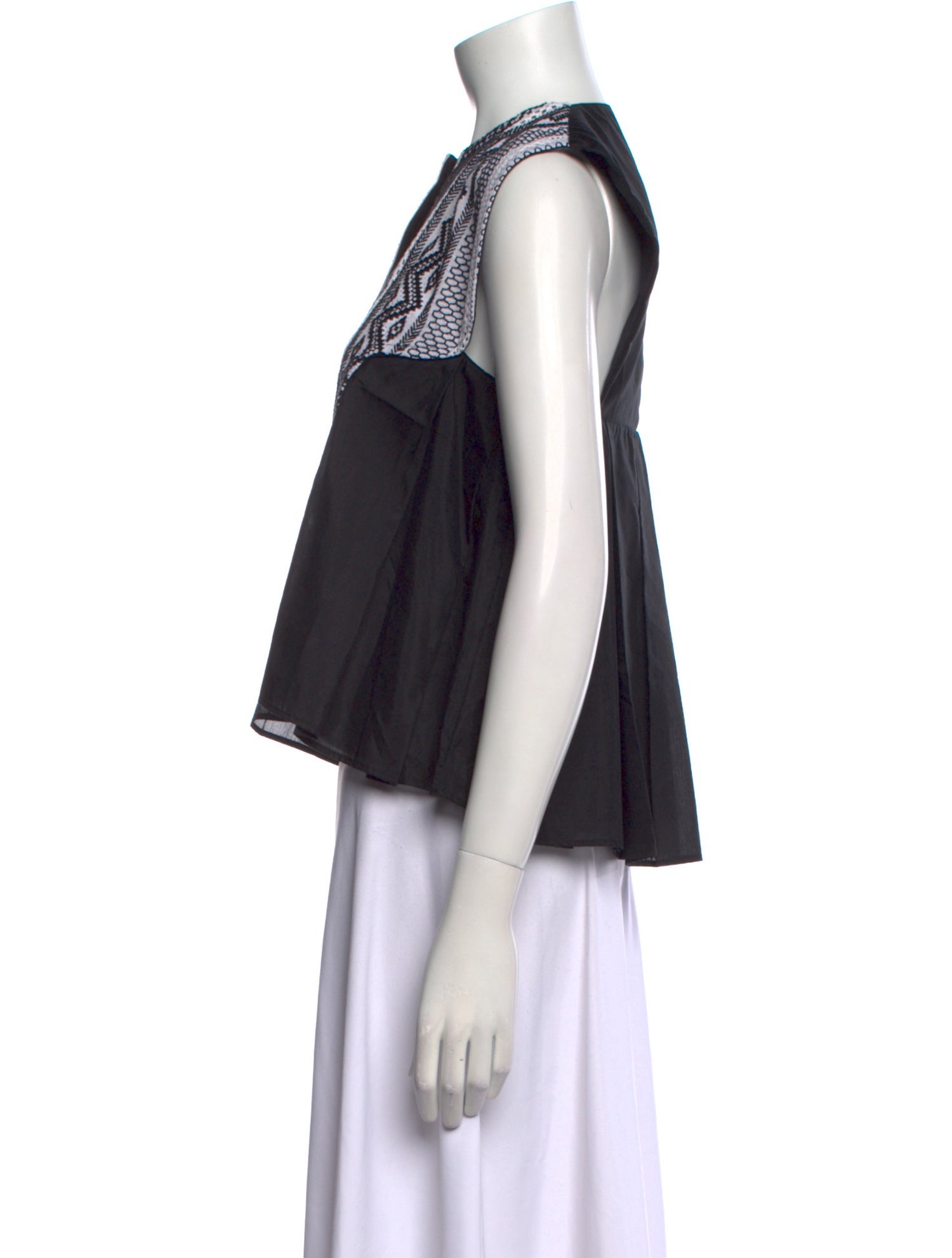 Rue Mariscal Striped Crew Neck Crop Top