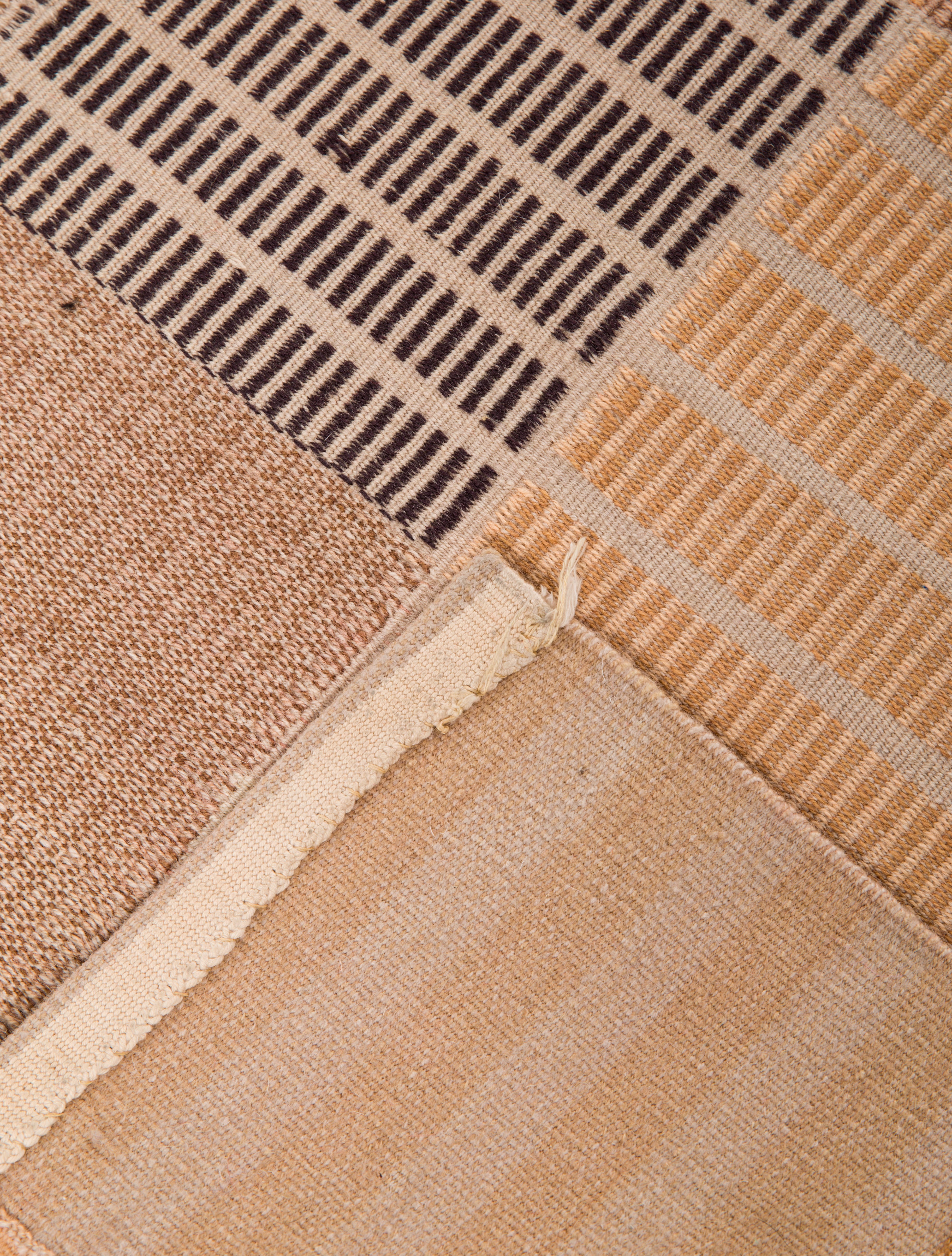 Rug Checkered Geometric Flatweave Area 7'9" x 9'9"