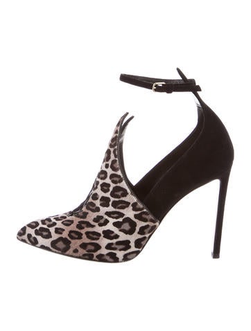 Francesco Russo Leopard Pointed-Toe Pumps