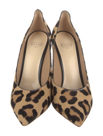 Francesco Russo Ponyhair Animal Print Pumps w/ Tags