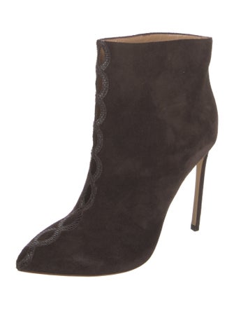 Francesco Russo Suede Keyhole Accent Boots