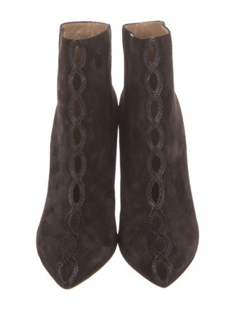 Francesco Russo Suede Keyhole Accent Boots