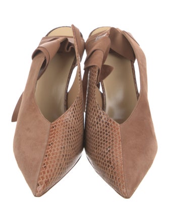 Francesco Russo Suede Slingback Pumps w/ Tags