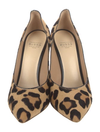 Francesco Russo Ponyhair Animal Print Pumps w/ Tags