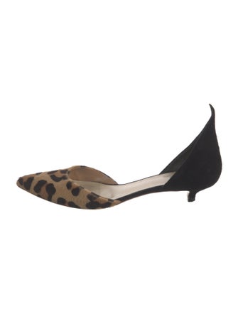 Francesco Russo Suede Animal Print D'Orsay Pumps