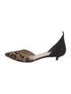 Francesco Russo Suede Animal Print D'Orsay Pumps