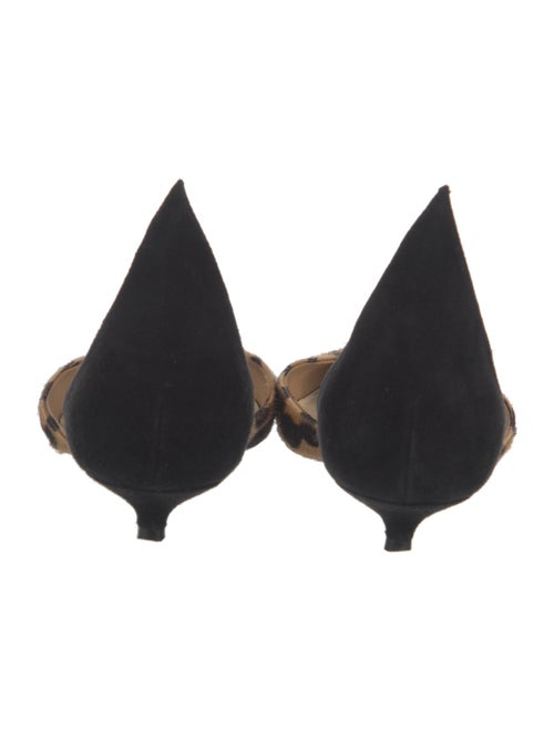 Francesco Russo Suede Animal Print D'Orsay Pumps