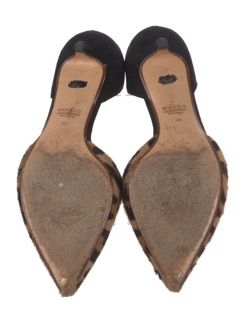 Francesco Russo Suede Animal Print D'Orsay Pumps