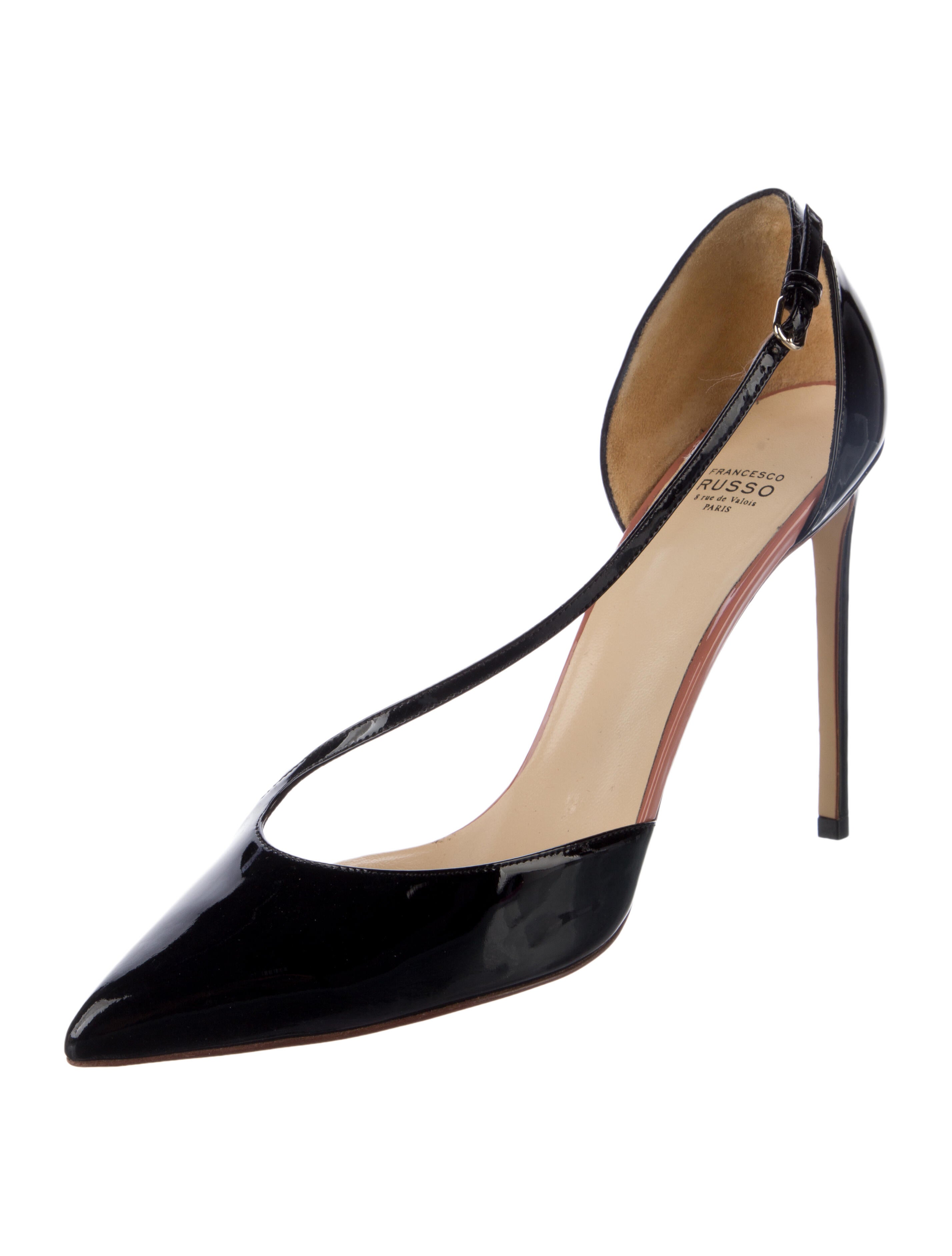 Francesco Russo Patent Leather D'Orsay Pumps