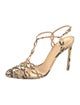 Francesco Russo Leather Animal Print T-Strap Pumps