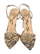 Francesco Russo Leather Animal Print T-Strap Pumps