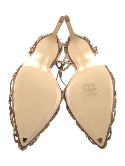 Francesco Russo Leather Animal Print T-Strap Pumps