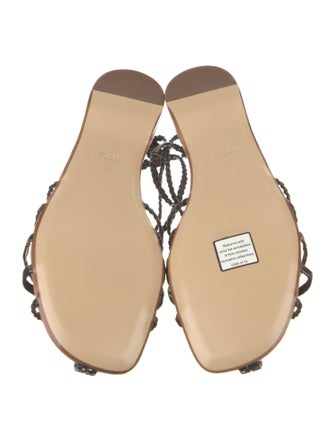 Francesco Russo Leather Braided Accents Gladiator Sandals w/ Tags