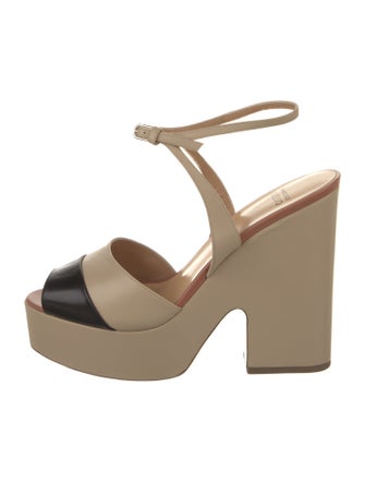 Francesco Russo Leather Colorblock Pattern Sandals w/ Tags