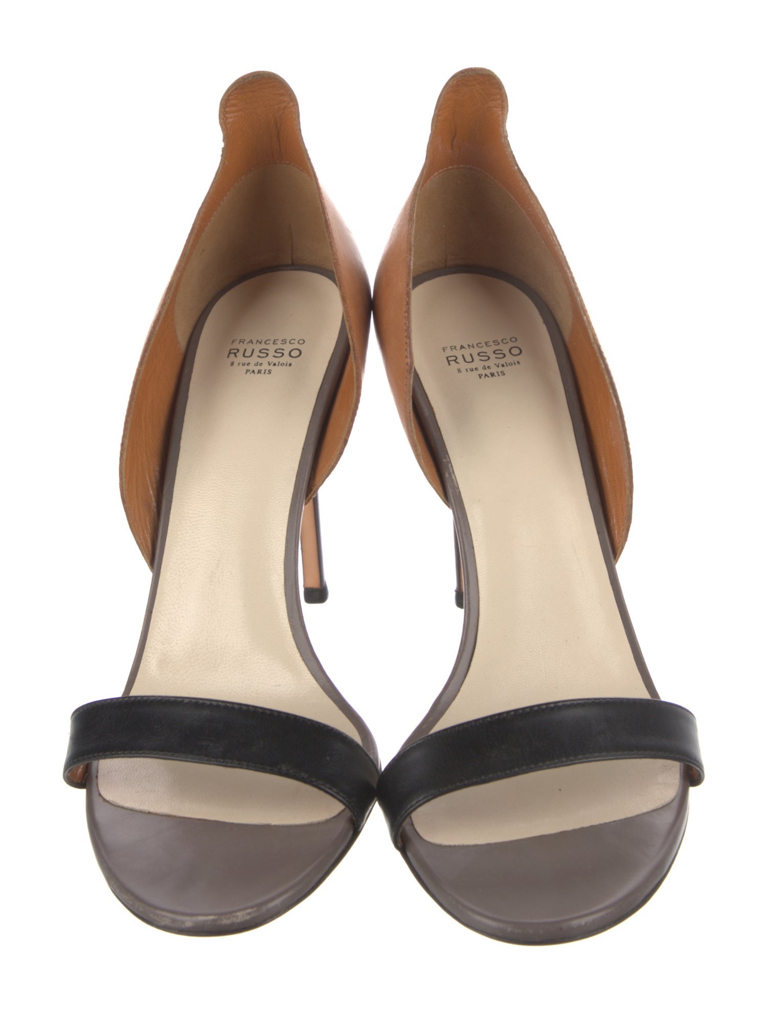 Francesco Russo Leather Slingback Sandals