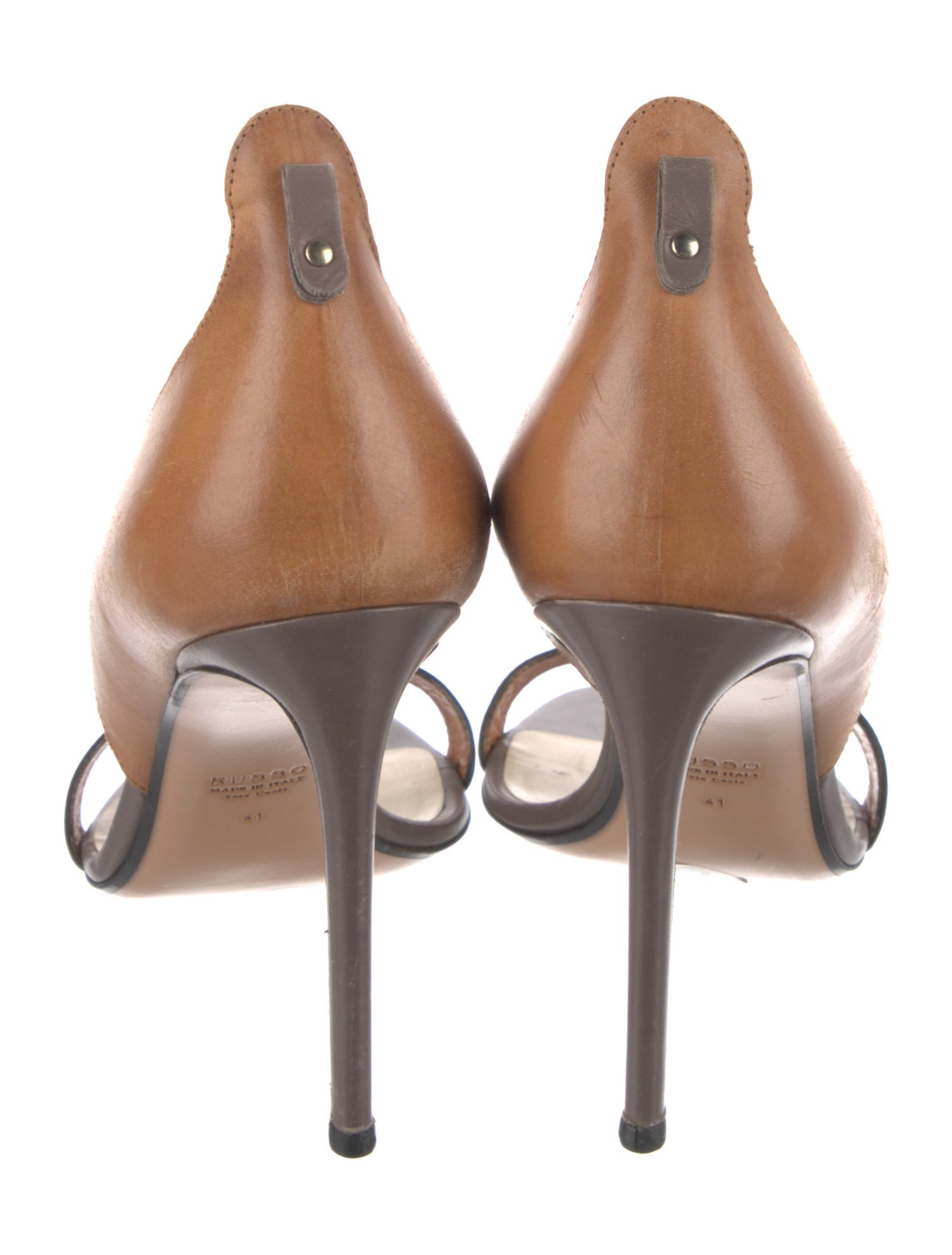 Francesco Russo Leather Slingback Sandals