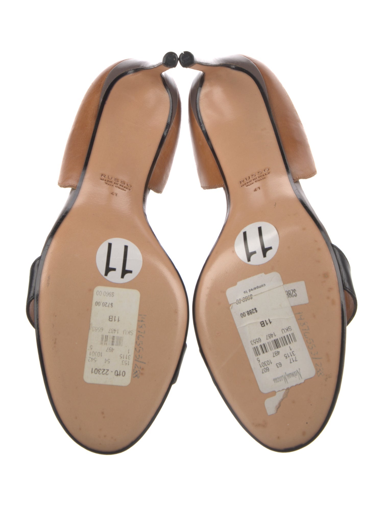 Francesco Russo Leather Slingback Sandals