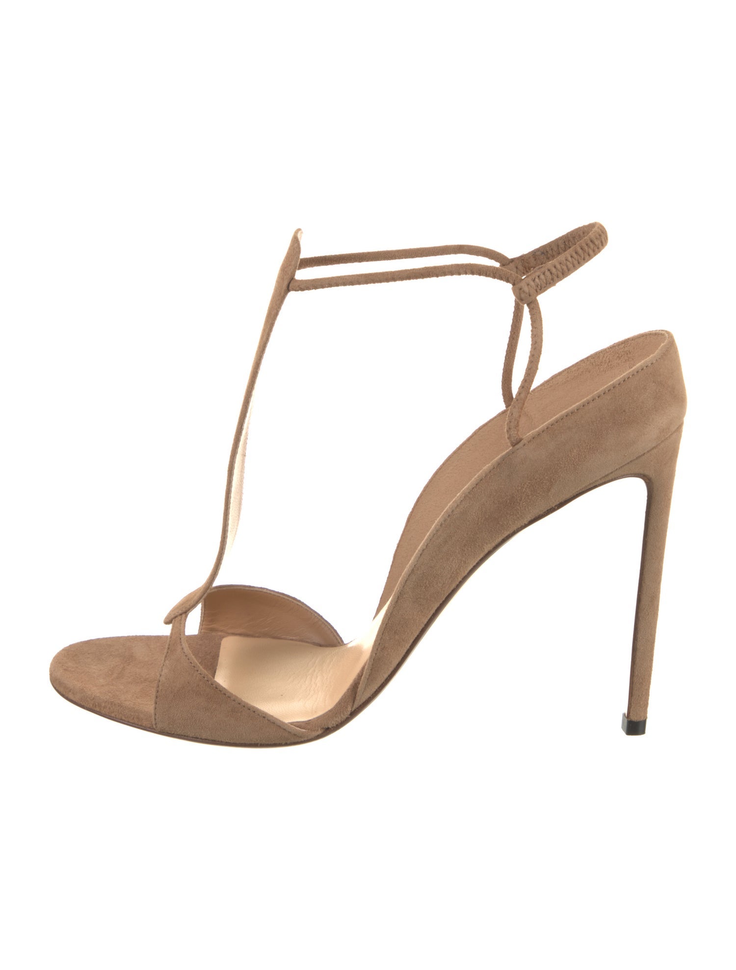 Francesco Russo Suede Leather Trim Embellishment T-Strap Sandals w/ Tags