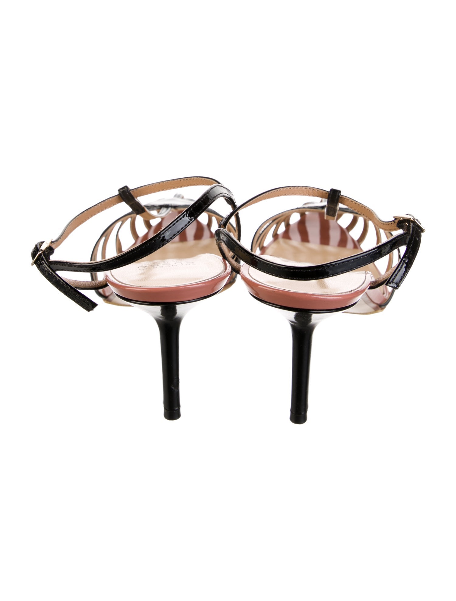 Francesco Russo Patent Leather T-Strap Pumps