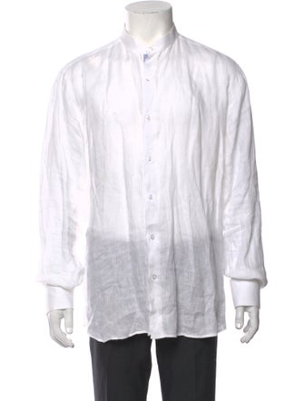 Francesco Russo Linen Long Sleeve Dress Shirt