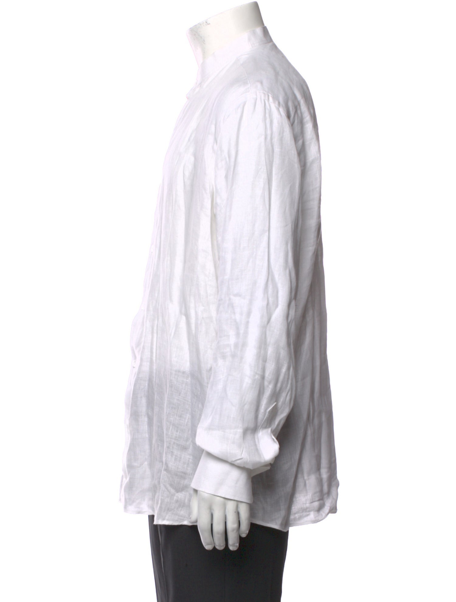 Francesco Russo Linen Long Sleeve Dress Shirt