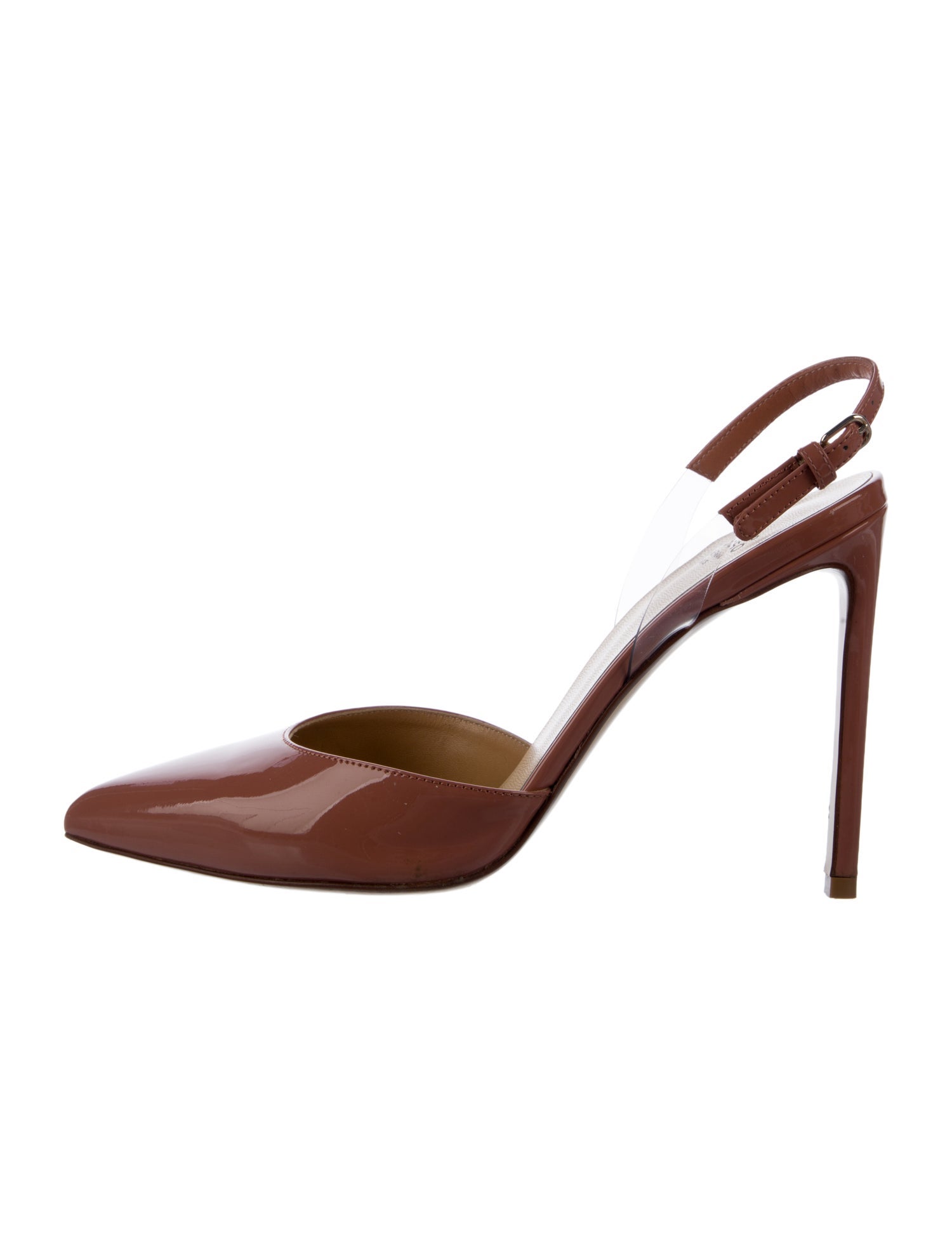 Francesco Russo Patent Leather Slingback Pumps