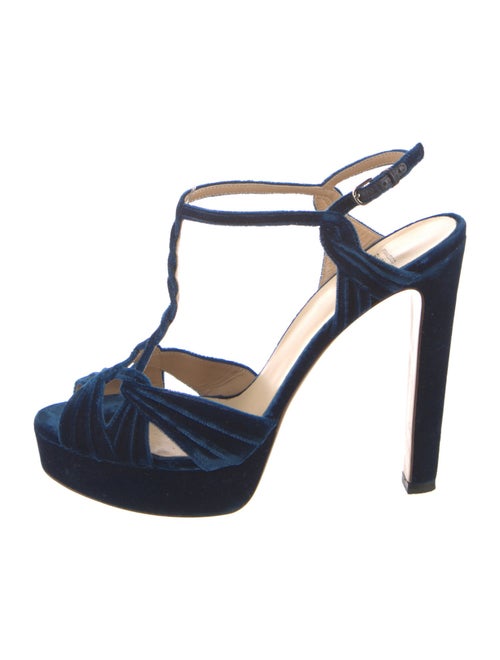 Francesco Russo Velvet T-Strap Pumps