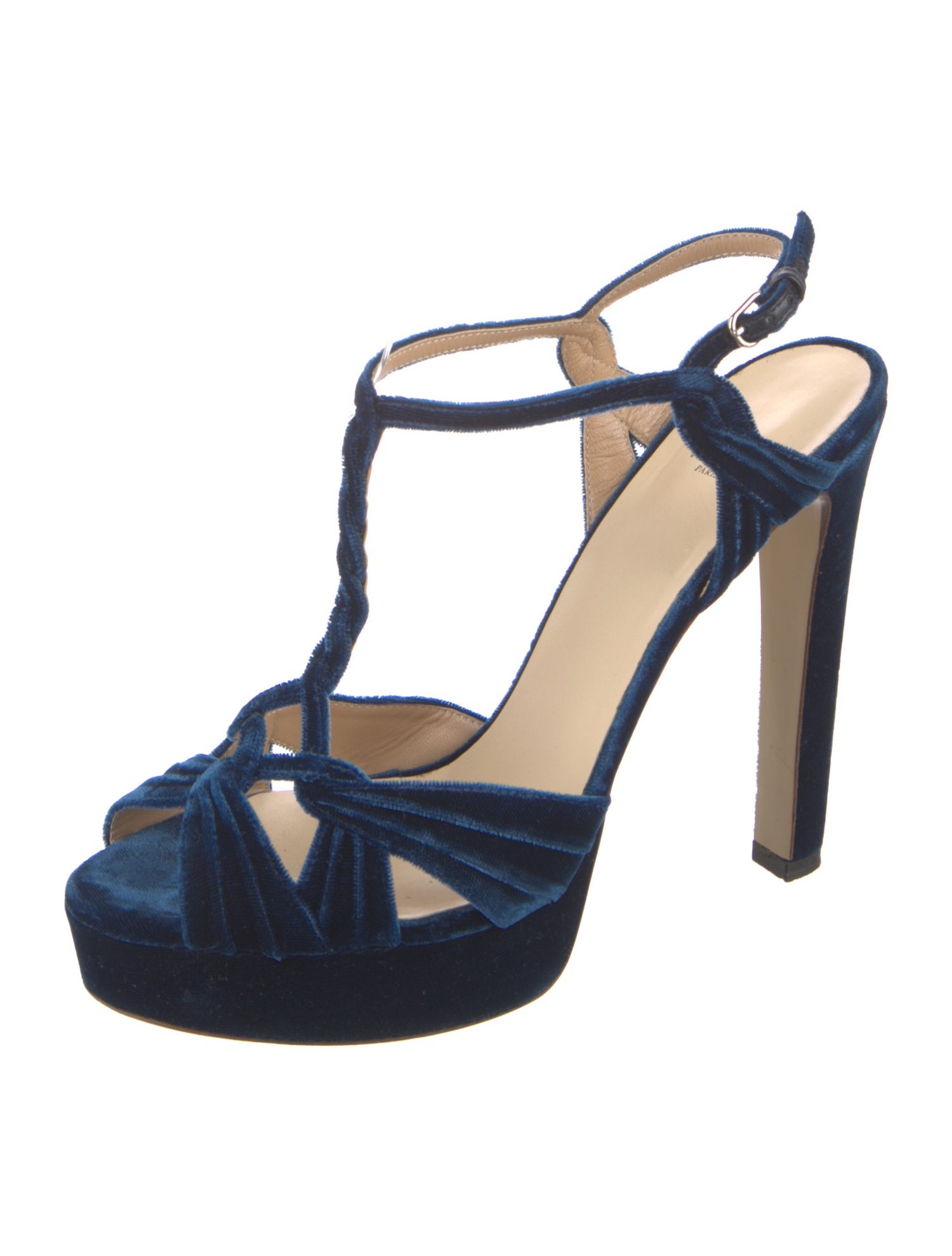 Francesco Russo Velvet T-Strap Pumps