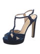 Francesco Russo Velvet T-Strap Pumps
