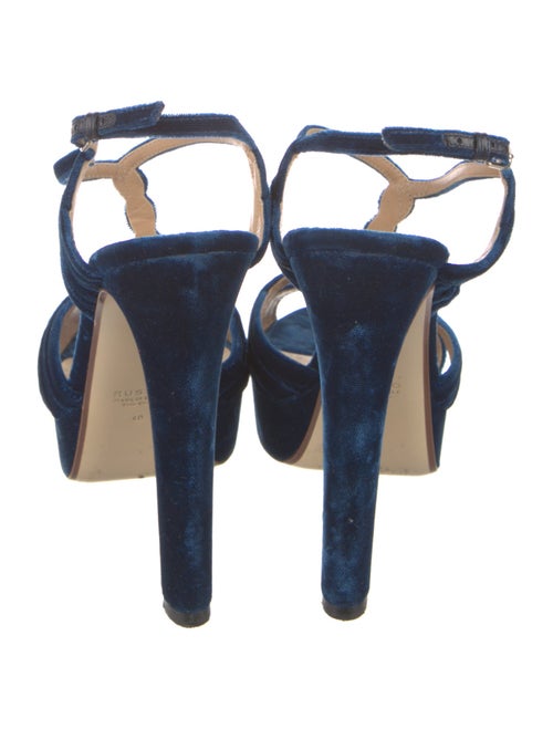 Francesco Russo Velvet T-Strap Pumps
