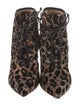 Francesco Russo Velvet Animal Print Lace-Up Boots