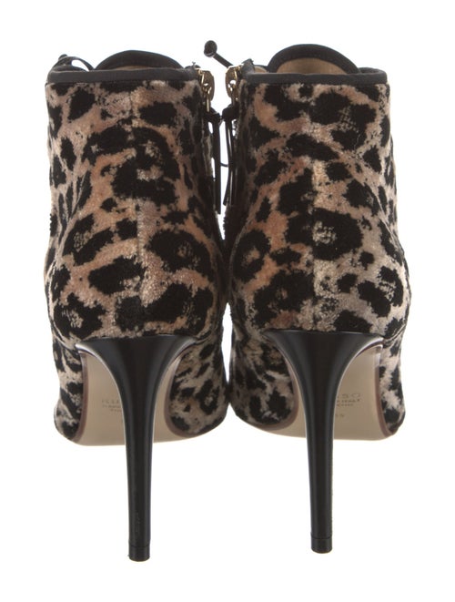 Francesco Russo Velvet Animal Print Lace-Up Boots