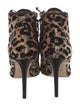 Francesco Russo Velvet Animal Print Lace-Up Boots