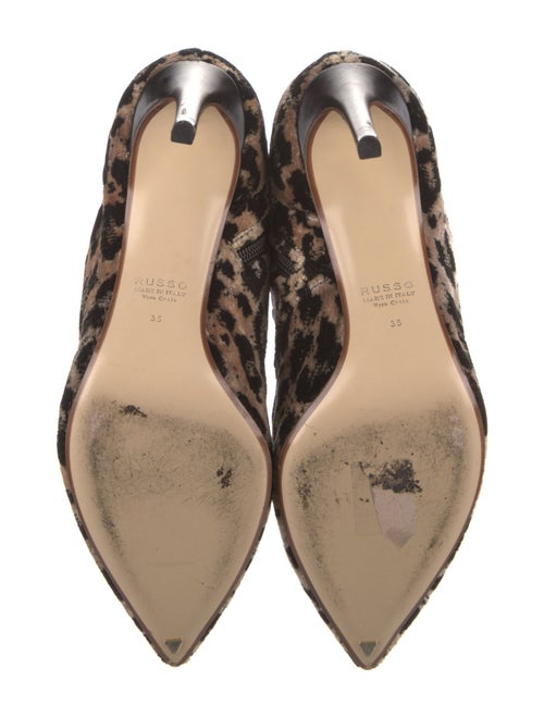 Francesco Russo Velvet Animal Print Lace-Up Boots
