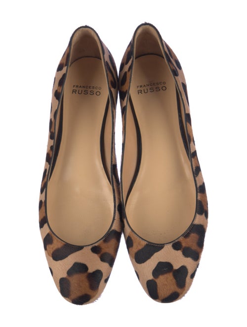 Francesco Russo Ponyhair Animal Print Flats