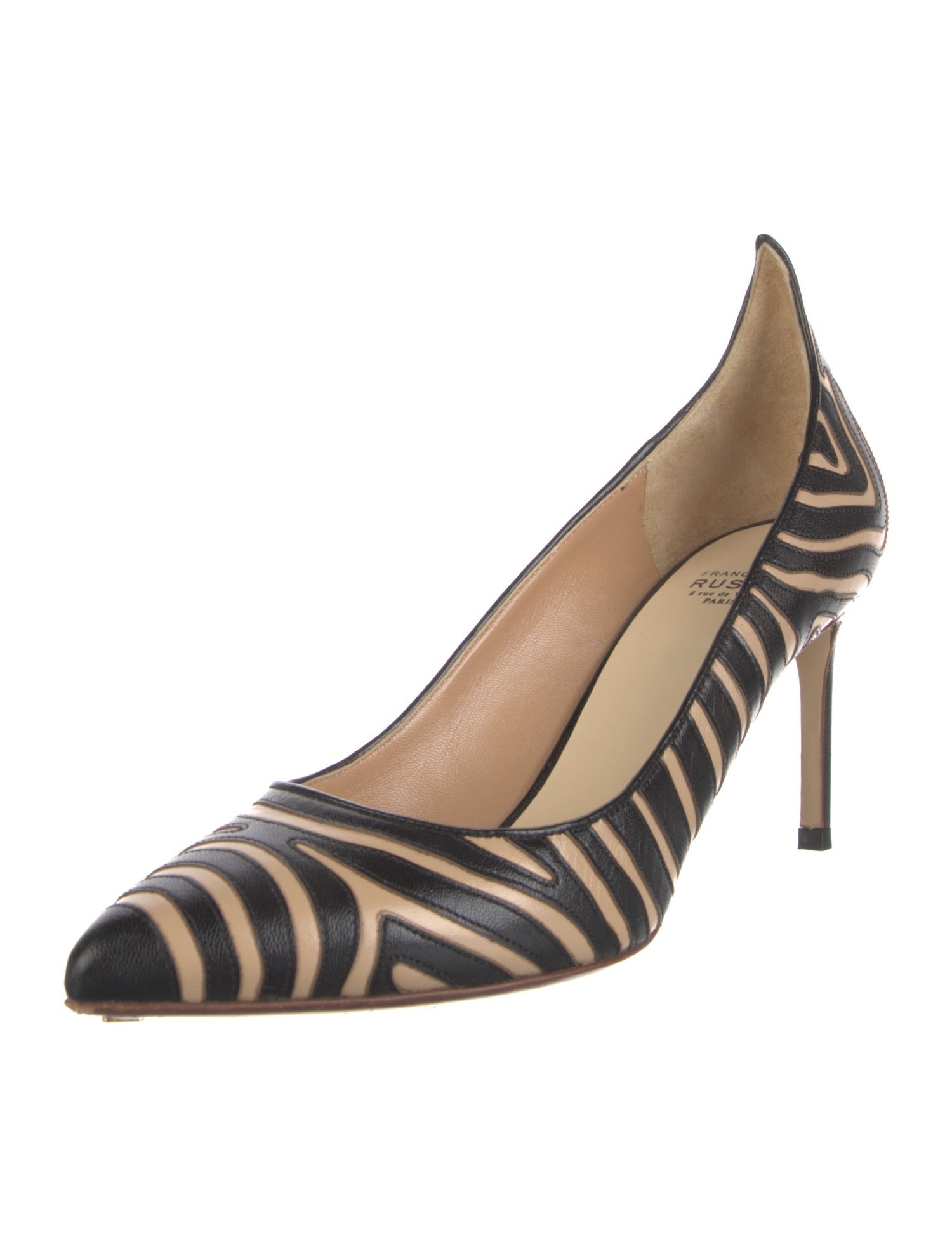 Francesco Russo Leather Animal Print Pumps