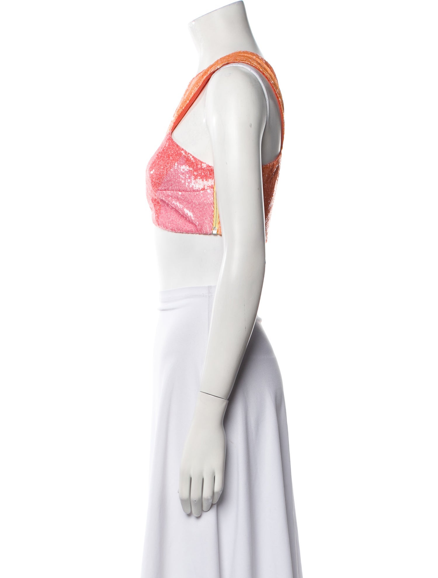 Raisa Vanessa Colorblock Pattern One-Shoulder Crop Top