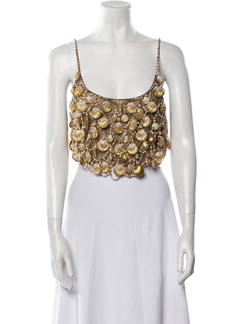 Raisa Vanessa Patterned Scoop Neck Crop Top