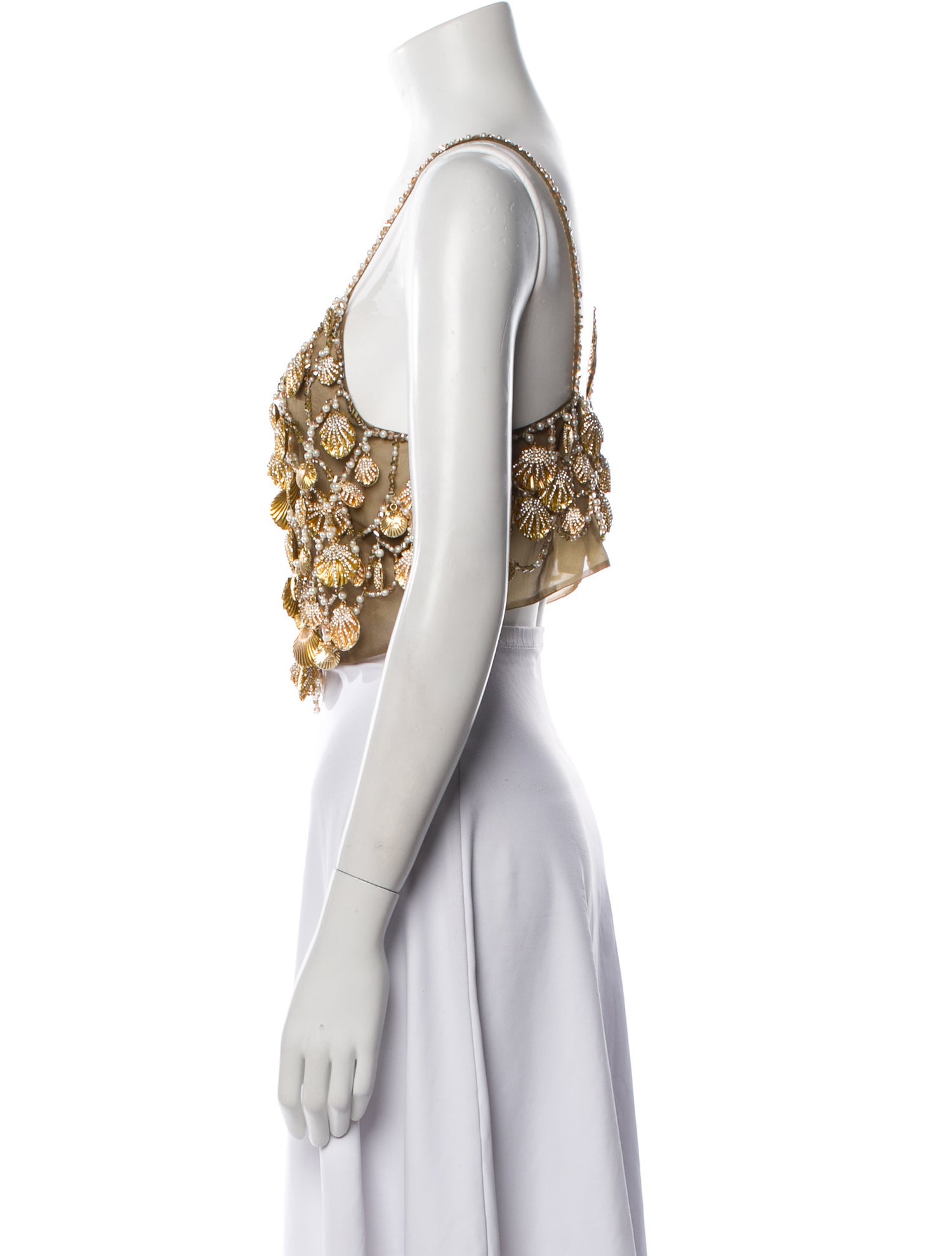 Raisa Vanessa Patterned Scoop Neck Crop Top