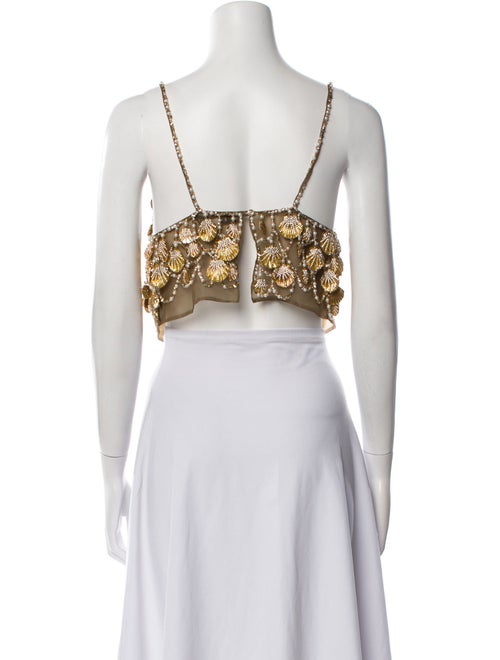 Raisa Vanessa Patterned Scoop Neck Crop Top