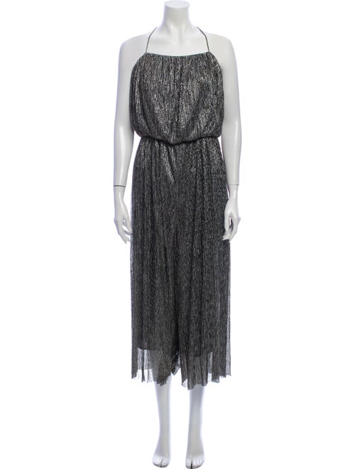Rebecca Vallance Halterneck Jumpsuit Metallic