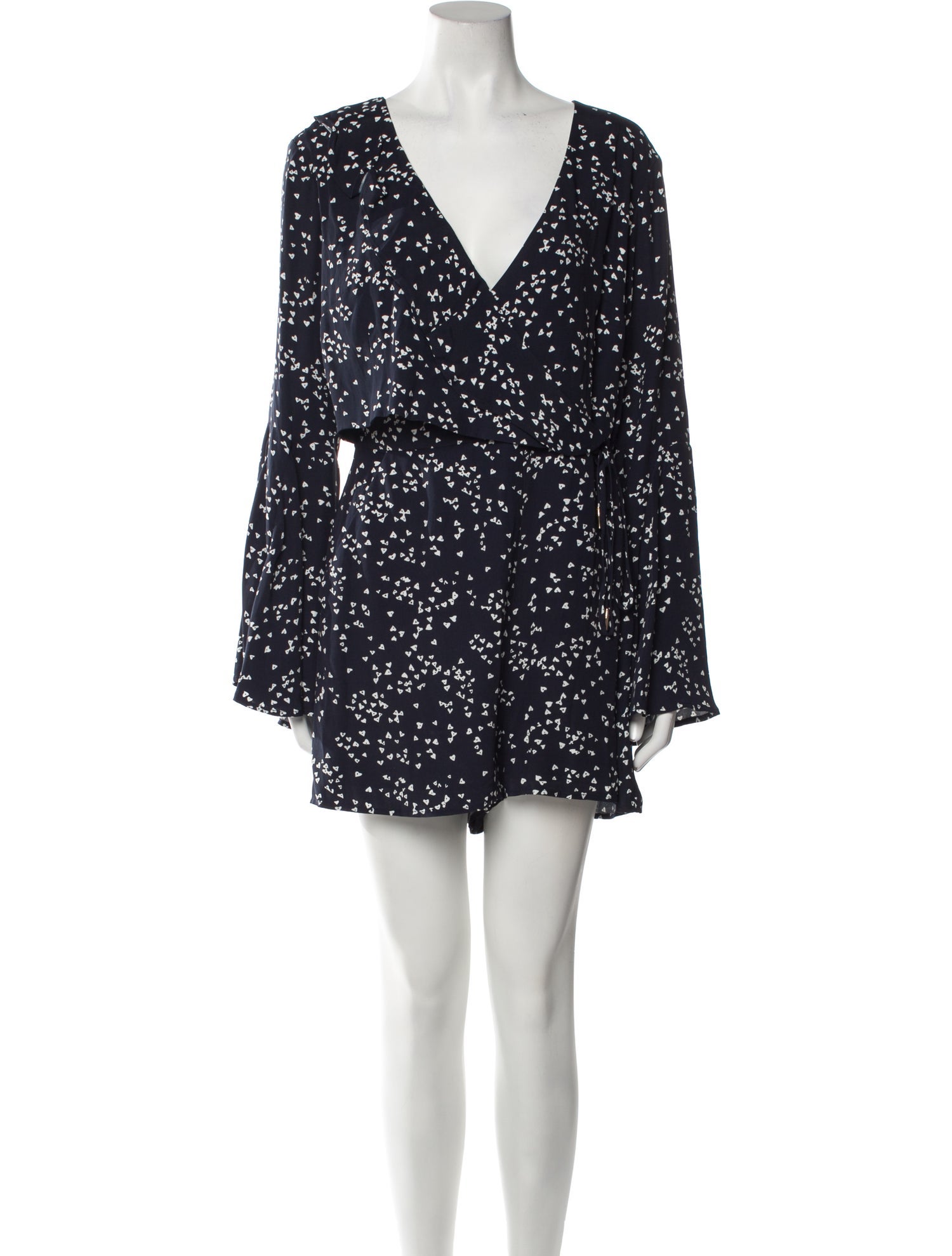 Rebecca Vallance Printed Plunge Neckline Romper w/ Tags