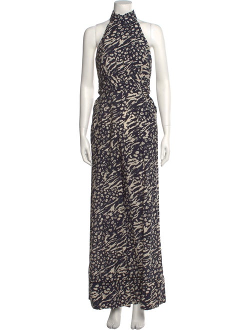 Rebecca Vallance Animal Print Turtleneck Jumpsuit