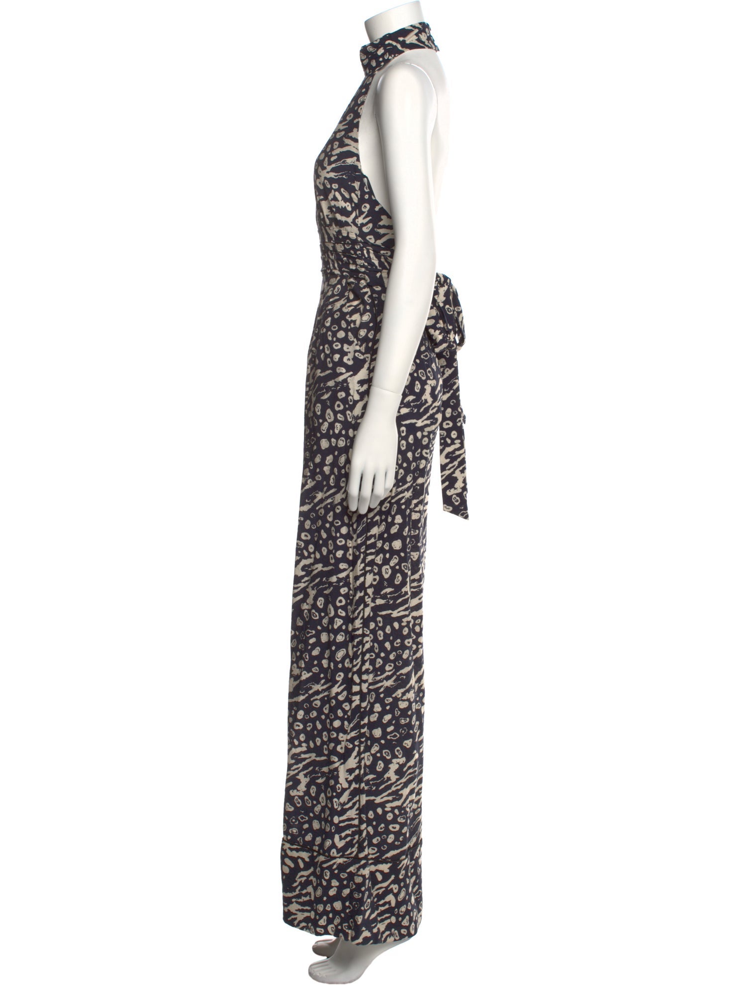 Rebecca Vallance Animal Print Turtleneck Jumpsuit