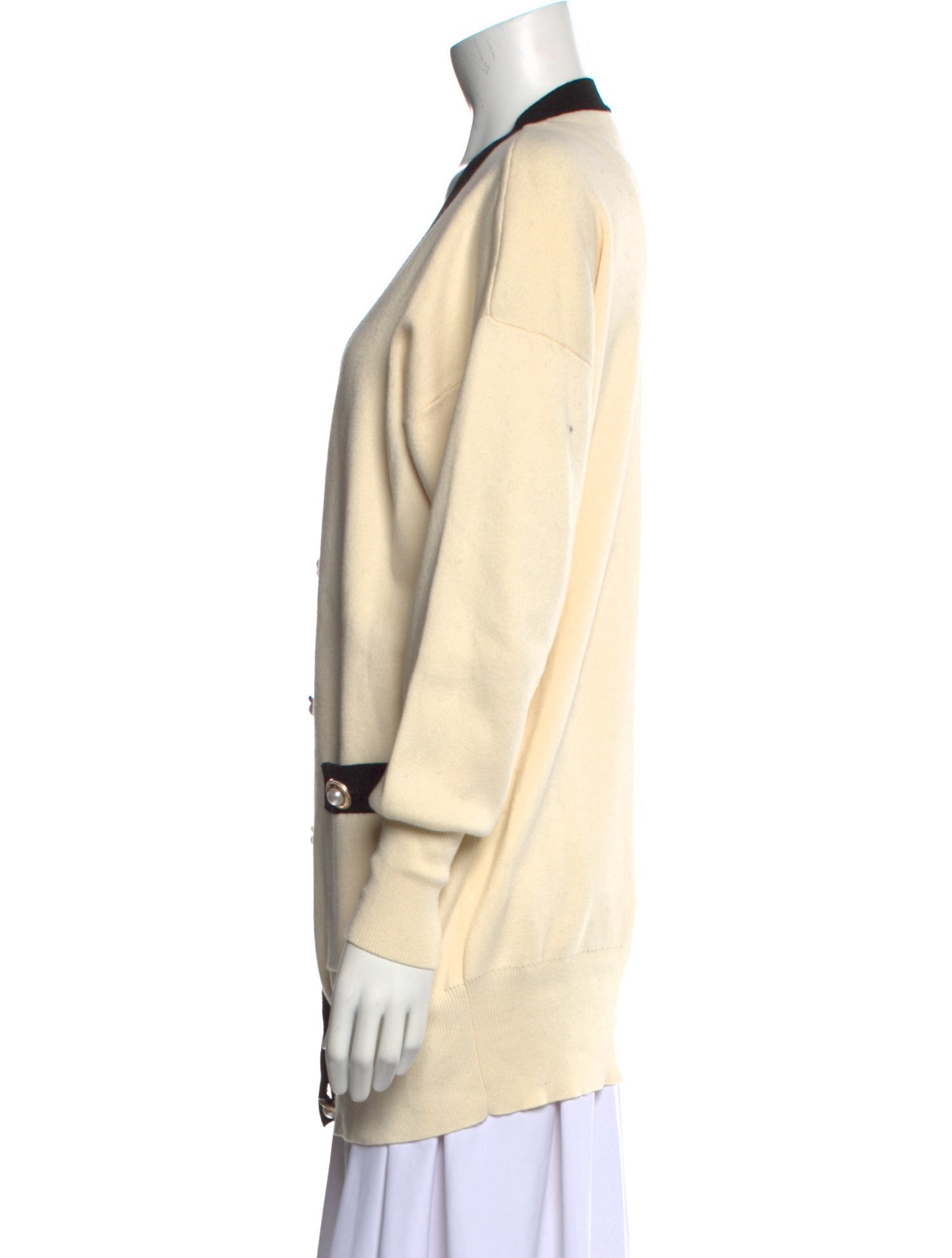 Rebecca Vallance Colorblock Pattern V-Neck Sweater