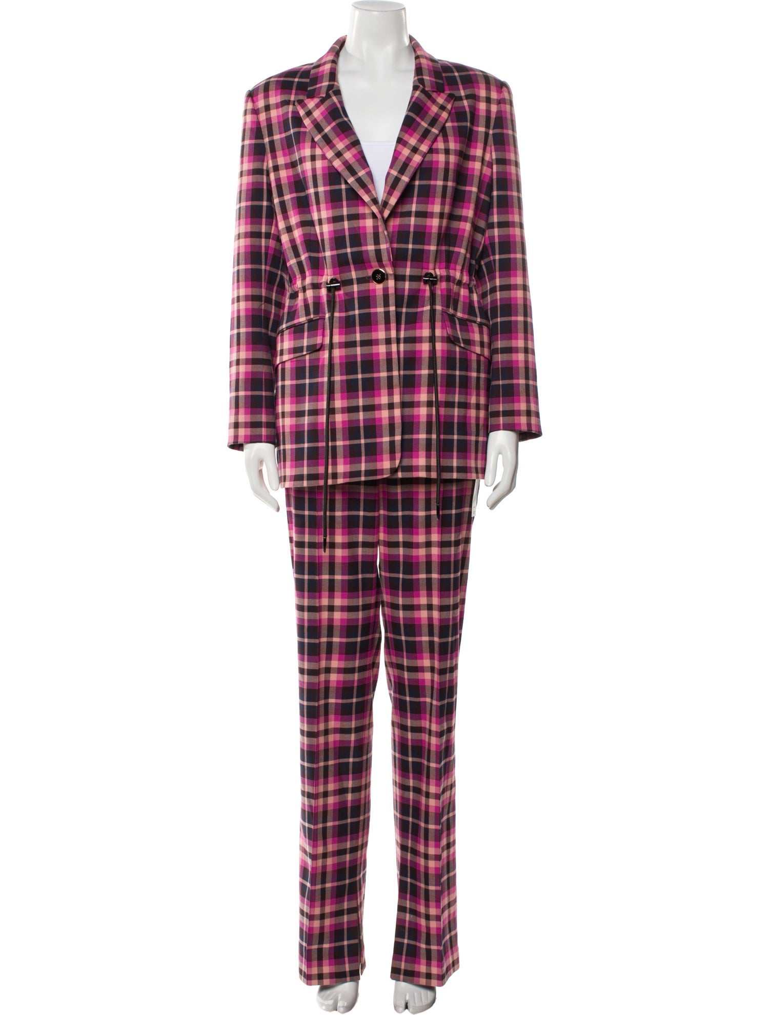 Rebecca Vallance Plaid Print Pant Set