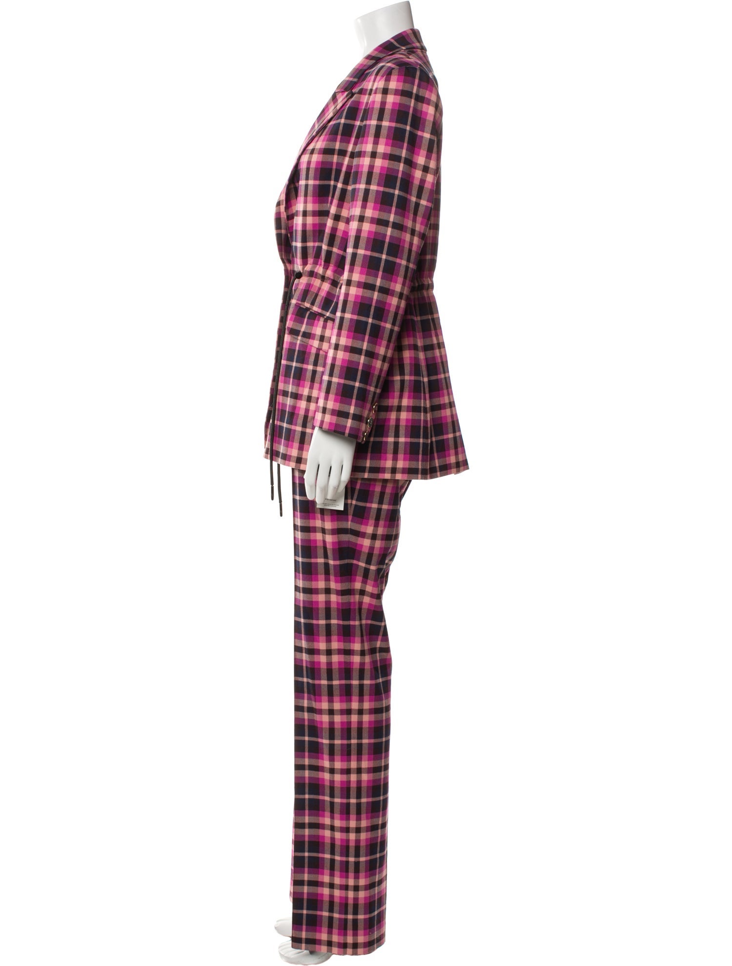 Rebecca Vallance Plaid Print Pant Set