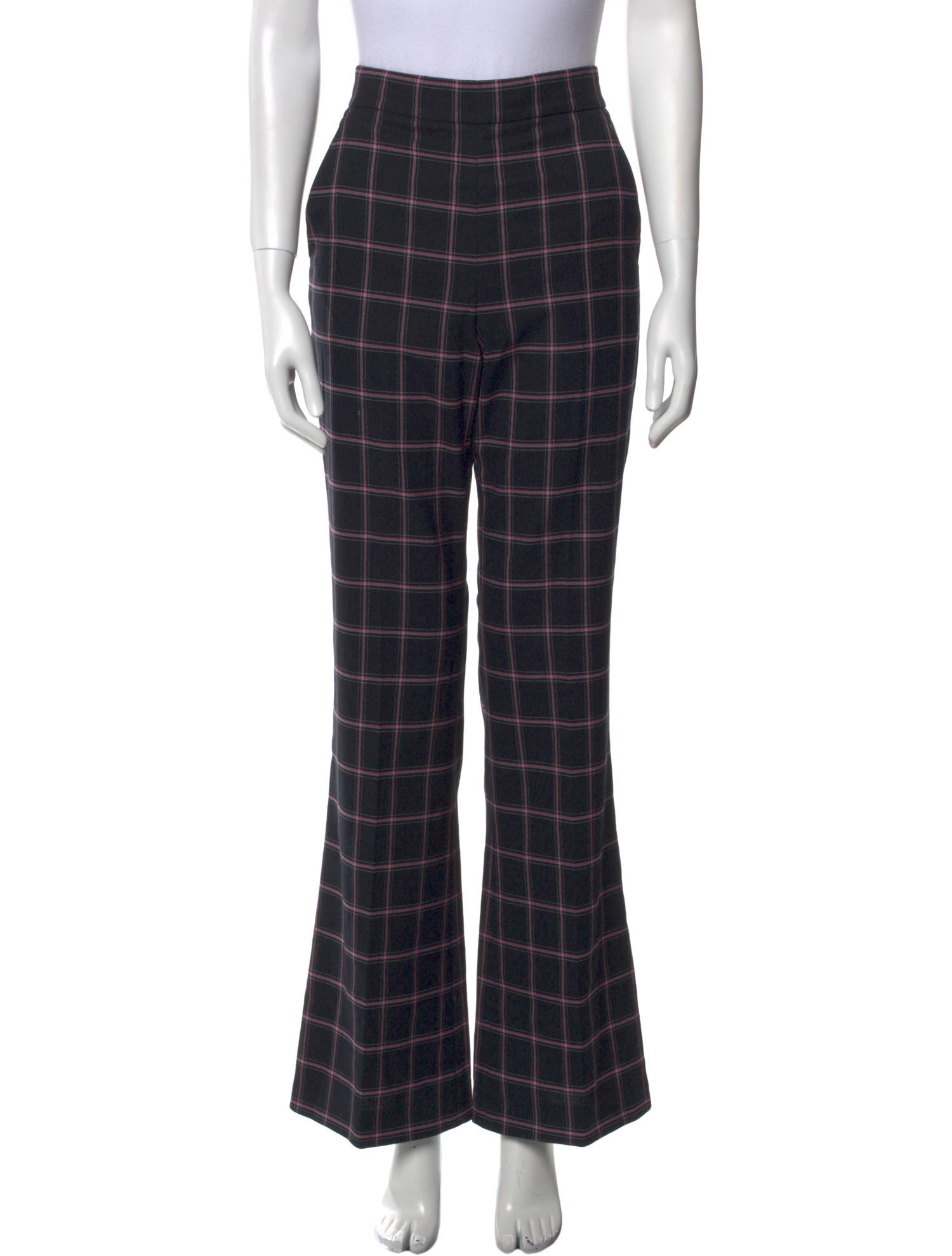 Rebecca Vallance Plaid Print Wide Leg Pants