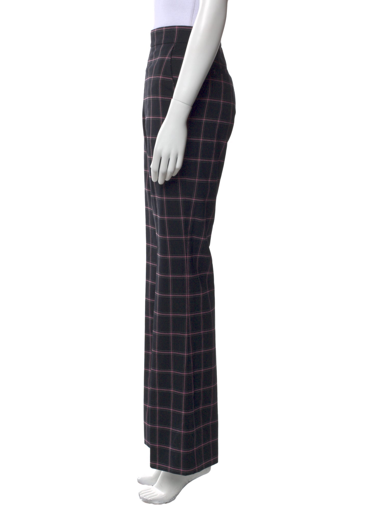 Rebecca Vallance Plaid Print Wide Leg Pants