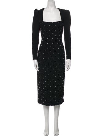 Rebecca Vallance Square Neckline Midi Length Dress